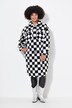 Veste/surchemise en peluche motif à damier, coupe évasée