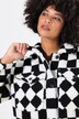Veste/surchemise en peluche motif à damier, coupe évasée