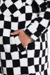 Veste/surchemise en peluche motif à damier, coupe évasée