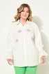 Blusa, forma en A, piedras decorativas