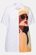 Blusa, forma en A, motivo de mujer, media manga