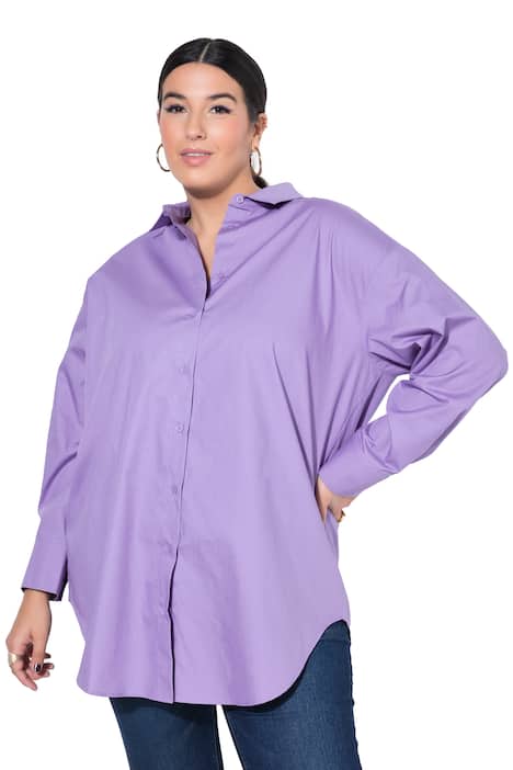 Halenka, oversize, knoflíková léga na zádech, dlouhé rukávy