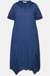 Hooded Cold-Dyed Half-Sleeve A-Line Embroidery Insert Jersey Dress