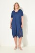 Hooded Cold-Dyed Half-Sleeve A-Line Embroidery Insert Jersey Dress