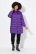 Cappotto trapuntato dal taglio dritto con cappuccio e fasce fluo
