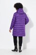 Cappotto trapuntato dal taglio dritto con cappuccio e fasce fluo