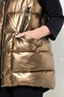 Gewatteerde jas, lange A-lijn, capuchon, bandjes met glittersteentjes