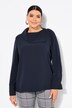Bluse i acetat, asymmetrisk skjortekrage, lange ermer