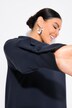 Bluse i acetat, asymmetrisk skjortekrage, lange ermer