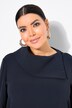 Bluse i acetat, asymmetrisk skjortekrage, lange ermer