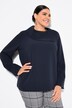 Bluse i acetat, asymmetrisk skjortekrage, lange ermer