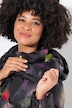 Cappotto trapuntato dal taglio oversize con stampa colorata e cappuccio