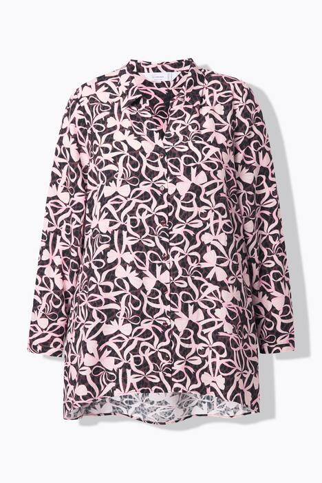 Chemisier imprimé floral et manches longues, coupe évasée