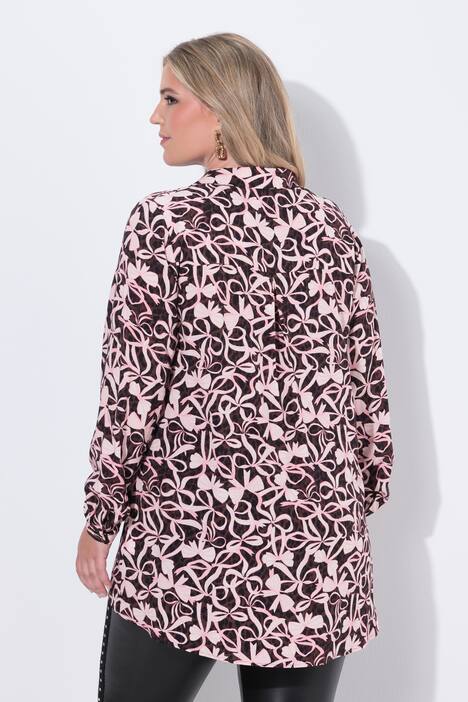 Chemisier imprimé floral et manches longues, coupe évasée
