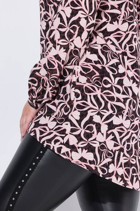 Chemisier imprimé floral et manches longues, coupe évasée