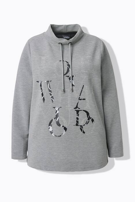 Sweatshirt, dekorative steiner, båthals, langermet