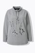 Sweatshirt, dekorative steiner, båthals, langermet