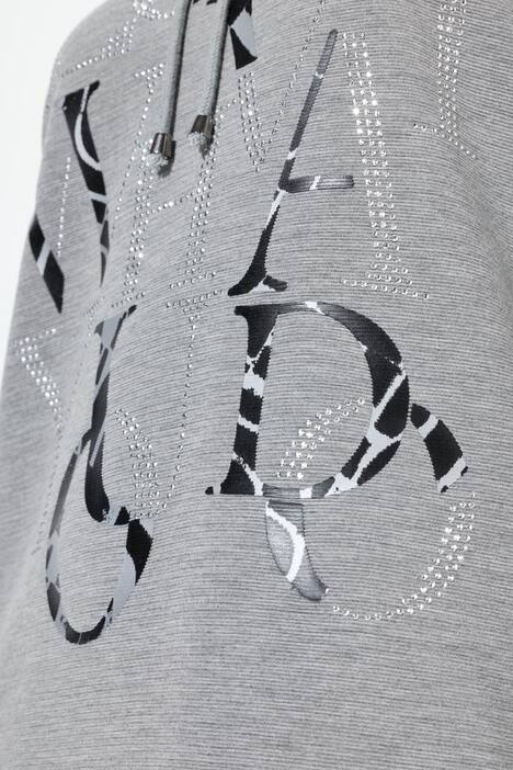 Sweatshirt, dekorative steiner, båthals, langermet
