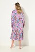 Vestido, forma en A, estampado de flores, manga larga