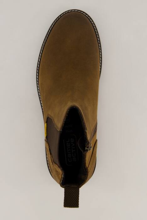 Chelseaboot van camel active, echt leer, zijrits, tot maat 50