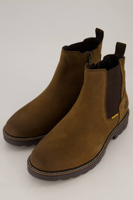 Chelseaboot van camel active, echt leer, zijrits, tot maat 50