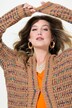 Long-Strickjacke, Straight Fit, Fransensaum
