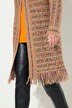 Long-Strickjacke, Straight Fit, Fransensaum