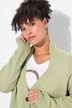 Chaqueta de punto, look de capa, tapeta de botones, manga larga