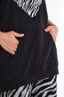 Sweat-shirt à capuche, manches courtes et cœur imprimé léopard, coupe Loose Fit