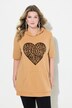Sudadera con capucha, Loose Fit, corazón de leopardo, media manga
