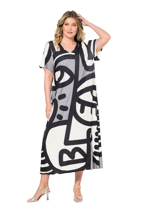 Midi dress with graphic print