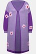 Cardigan, Straight Fit, strepen met bloemen, lange mouwen