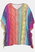 Bluse-poncho, overdimensjonert, slange-trykk