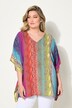 Bluse-poncho, overdimensjonert, slange-trykk