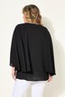 Bluse, krepp, skulderdrapering, avtakbart kjede