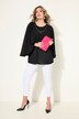Bluse, krepp, skulderdrapering, avtakbart kjede