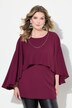 Blusa in crêpe con mantella e catenina staccabile