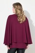Blusa in crêpe con mantella e catenina staccabile