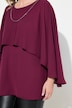 Blusa in crêpe con mantella e catenina staccabile