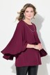 Blusa in crêpe con mantella e catenina staccabile