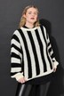 Genser, oversized, tverrstriper
