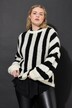 Genser, oversized, tverrstriper