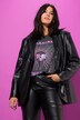 Blazer, vid form, imitert skinn, krokodilletrykk, jakkeslag