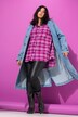 Trenchcoat i denim, A-form, revers, bindebælte