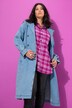 Trenchcoat i denim, A-form, revers, bindebælte