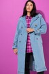 Trenchcoat i denim, A-form, revers, bindebælte