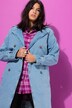 Trenchcoat i denim, A-form, revers, bindebælte