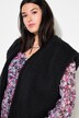 Bodywarmer, Loose Fit, teddypluche, open pasvorm