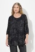 Blusa de punto Smok, patrón floral, cuello redondo, manga 3/4
