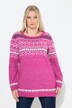 Norweger-Pullover, Rundhals, Langarm, weicher Strick